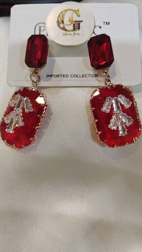 Ruby and Crystal Statement Earrings